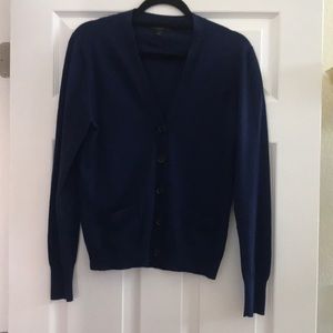 J Crew Navy Merino Wool Cardigan Sz Medium
